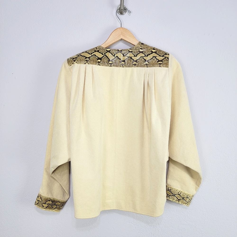 Vintage Kohler UltraSuede Snakeskin Trim Open Jacket Size 10 Union USA - Picture 11 of 15